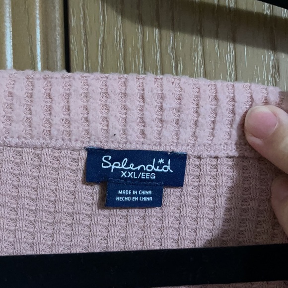 Pink long sleeved waffle sweater - Picture 2 of 3